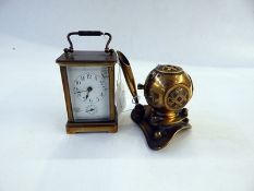 Carriage clock with enamel dial (enamel dial cracked), 9.