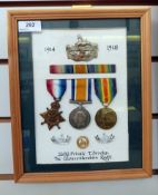 WWI 1914-15 Star, War medal and Victory medal awarded to 