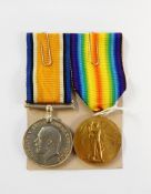 WWI War medal and Victory medal named to 