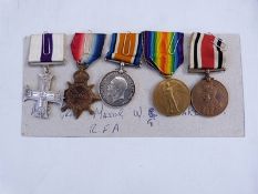 WWI military cross group of five awarded to Major W G Deakin, Royal Field Artillery.