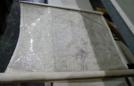 Large linen backed ordnance survey map of Hampshire, covering Twyford, Winchester,