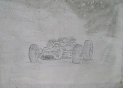 Quantity of large canvases with drawings of aeroplanes,