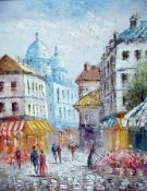 Barker (20th century school) Oil on canvas Parisian scene, signed lower right,