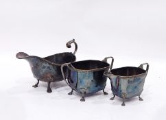 Plated entree dish, sauce boat,