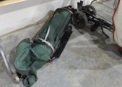 Set of Tiger Shark golf clubs, irons and woods,