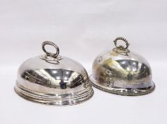 Silver plated meat dome, foliate scroll engraved,