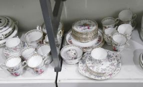 Crown Staffordshire porcelain part tea service 'England's Bouquet' pattern and a Royal Albert bone