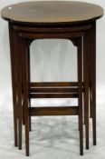 Edwardian mahogany nest of three occasional tables,