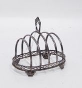 A silver four-division toastrack, Birmingham 1938,