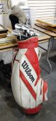 Set of T-Zoid golf clubs and woods,