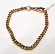 9ct rosegold curb-pattern bracelet with bolt ring, 17.