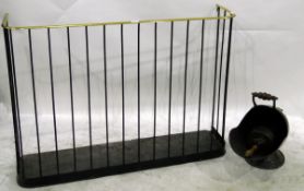 19th century brass and iron nursery fire surround,