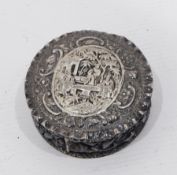 Chinese 19th century silver bangle turned into box and cover,