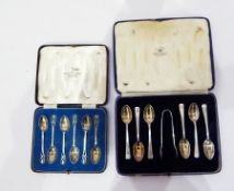 A set of six silver coffee spoons by Walker & Hall, Sheffield 1939,