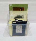 Quantity of approx 40 mounted prints and vintage adverts including prints by Cecil Aldin,