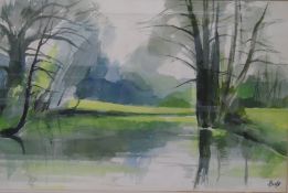 Mavis Budd (late 20th century school) Watercolour drawing 