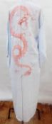 Pale blue silk dressing gown, kimono-style,
