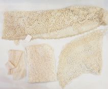 Large bobbin lace collar/shawl (182cm approx) with two matching pieces.