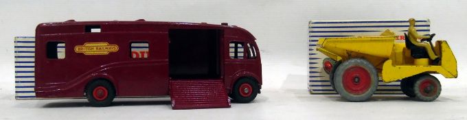 Dinky Supertoys dump truck, no.962, a Dinky Toys horsebox, no.