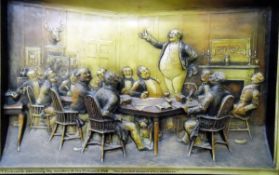 Modern gilt framed mirror and assorted prints