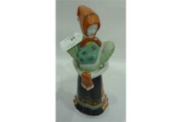 Hollohaza porcelain figure of a peasant girl with apron,