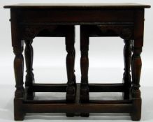 Nest of three oak tables