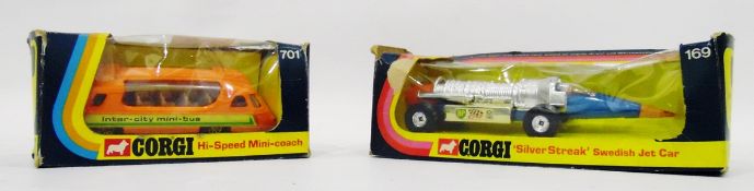 Corgi 'Silver Streak' jet car, no.169 and a Corgi high speed mini coach, no.