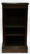 Dwarf reproduction cross-banded mahogany three-tier bookcase,