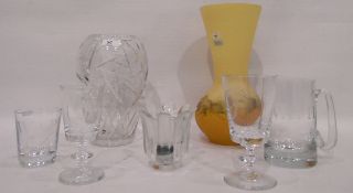 Dartington glass flower-shaped candle holder,