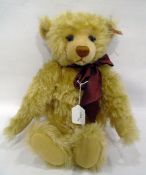 Steiff gold plush bear with Steiff label to ear,