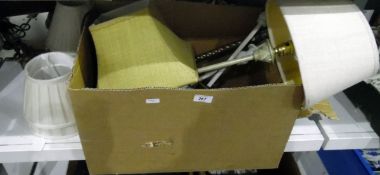 Assorted table lamps with various glass shades