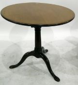19th century mahogany circular tripod table, 75.