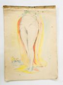 Early to mid 20th century sketchbook of pastel drawings,