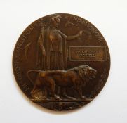 WWI Memorial plaque named to 'JAMES ALBERT POWELL 203945 Private J A Powell 1/4th Bn Dorchester