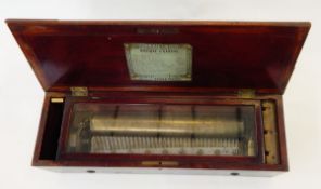 Nicole Freres inlaid rosewood and faux rosewood music box,