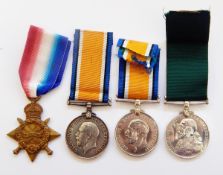 Four WWI medals to The Royal Navy Reserve 'SA 1934 D MAIR 2HD RNR',