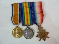 WWI 1914-15 Star, War Medal and Victory Medal named to 