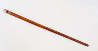 Silver-mounted and walnut baton