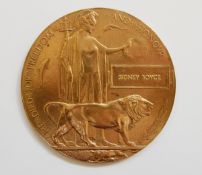 WWI Memorial plaque named to 'SIDNEY BOYCE,