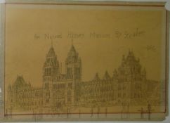 Three framed prints after Stephen Wiltshire, 