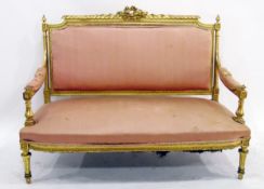 19th century giltwood settee,