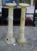 Pair of alabaster jardiniere stands,