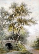 Warren Clark (19th/20th century English school) Pair of watercolour drawings Figures by stream,