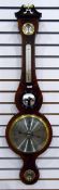 Georgian style mahogany framed wheel barometer with swan neck pediment, humidity, temperature,