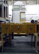 20th century mirror-backed dressing table with frieze drawer flanked by a pair of square-shaped