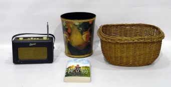 Navy Roberts radio, a wicker basket,