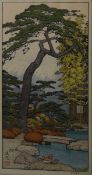 Toshi Yoshida (Japanese) Pair of Japanese handcoloured prints 