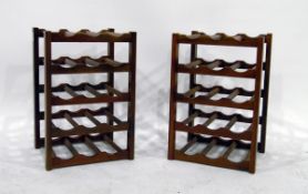 Pair of walnut bottle racks,