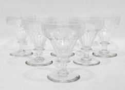Set of six 19th century style sweetmeat glasses, vine decorated, 12.