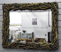 Oka wall mirror with driftwood surround,